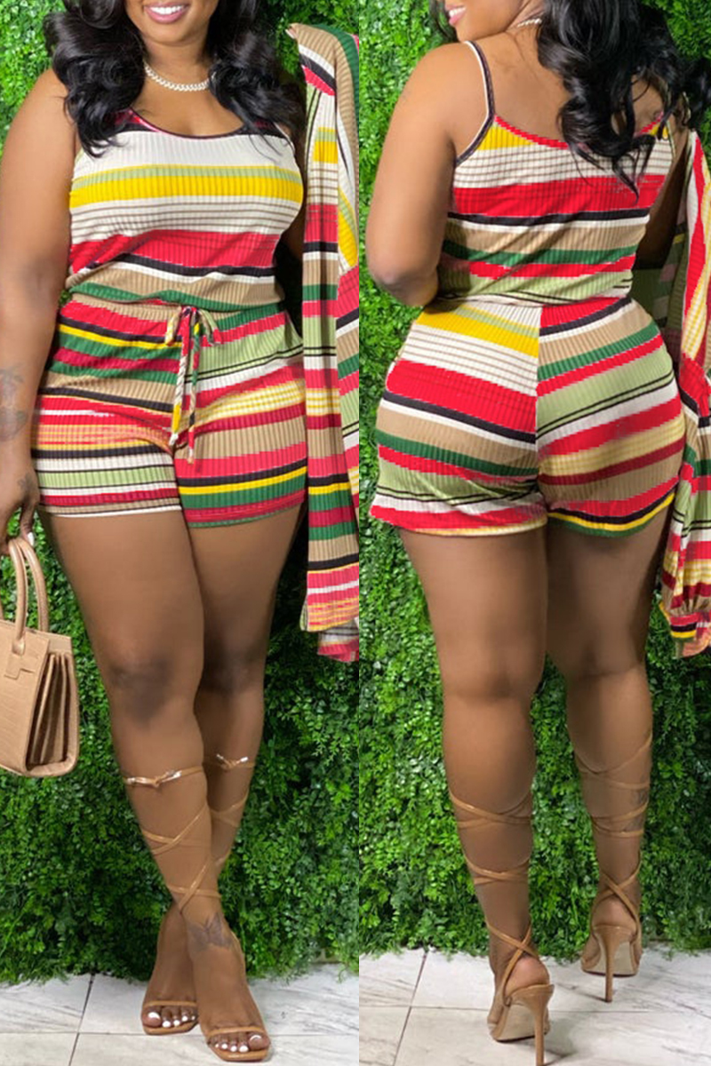 Sexy Geometric Print Square Neck Sleeveless Two Pieces